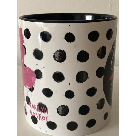 Marilyn Monroe Polka Dot Mug Give A Girl The Right Shoes Pink & Black 20 ounce - Picture 3 of 9